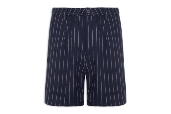 Bermuda Masculina De Sarja Com Fio Tinto - Azul