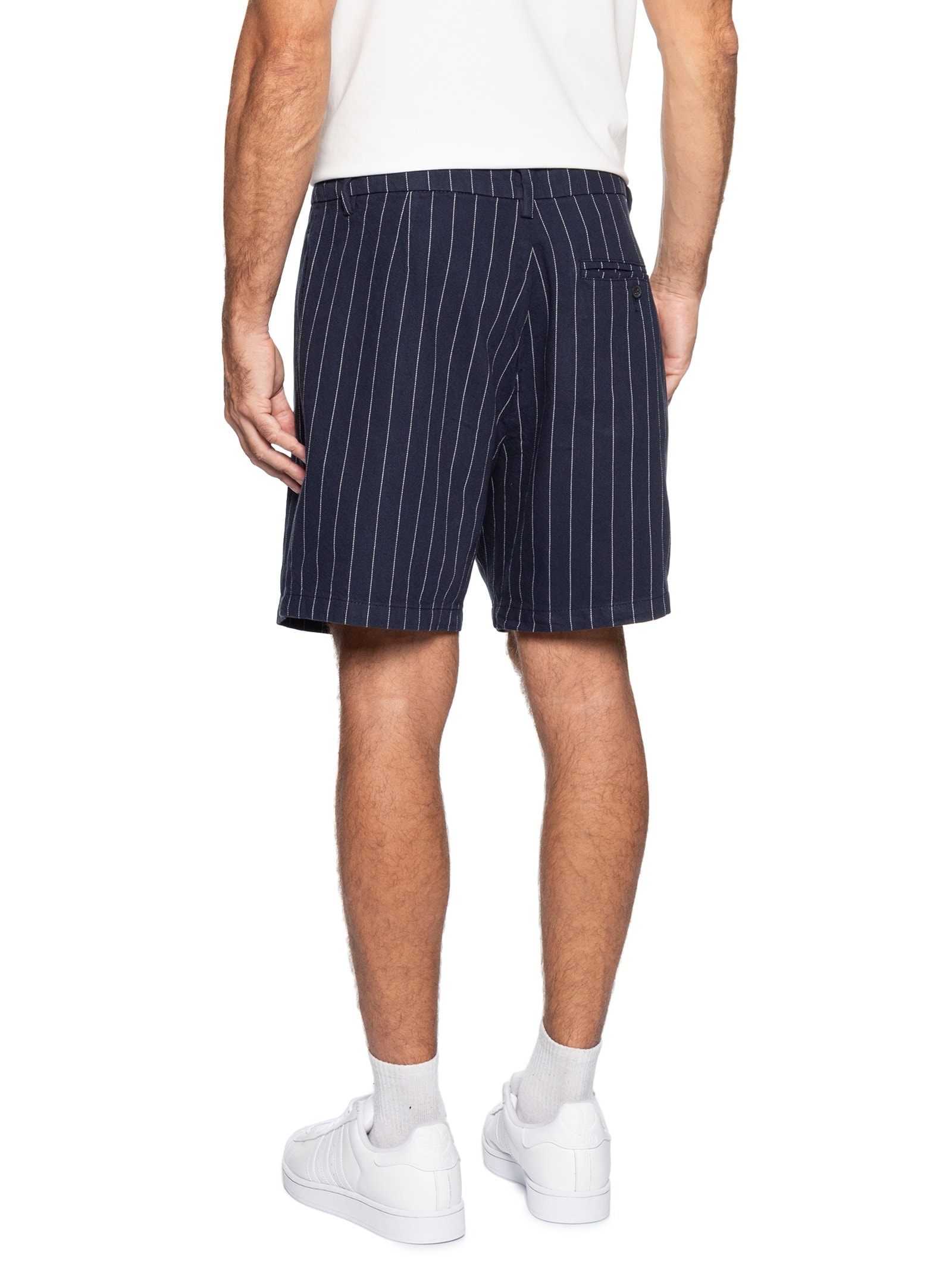 Bermuda Masculina De Sarja Com Fio Tinto Azul Hering
