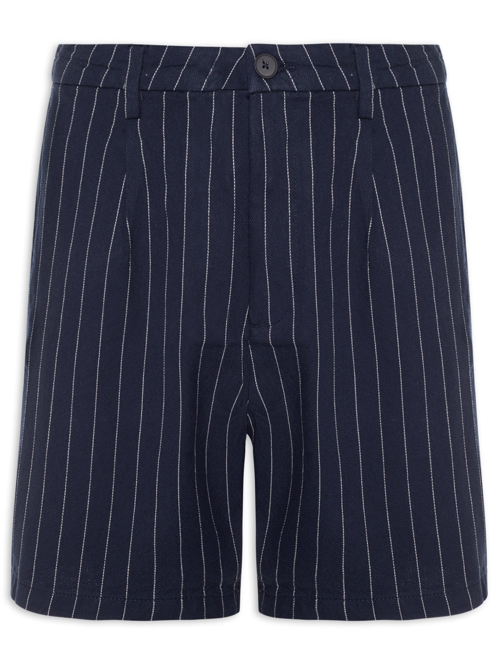 Bermuda Masculina De Sarja Com Fio Tinto Azul Hering