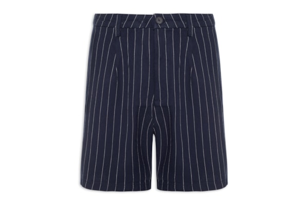 Bermuda Masculina De Sarja Com Fio Tinto - Azul