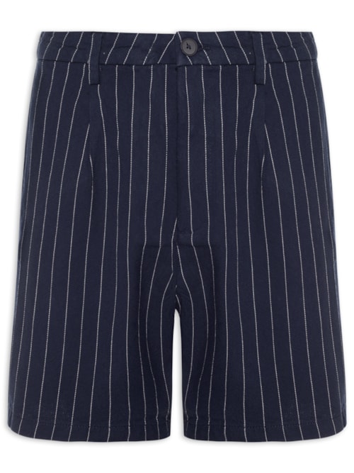 Bermuda Masculina De Sarja Com Fio Tinto – Azul