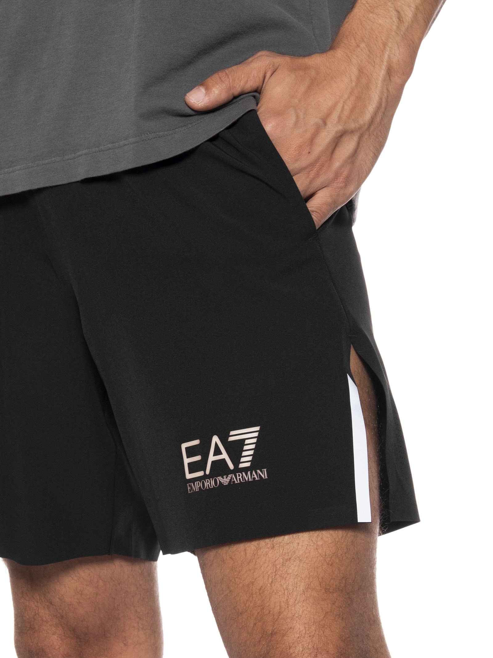 Ea7 Emporio Armani - Bermuda Masculina De Tactel - Preto