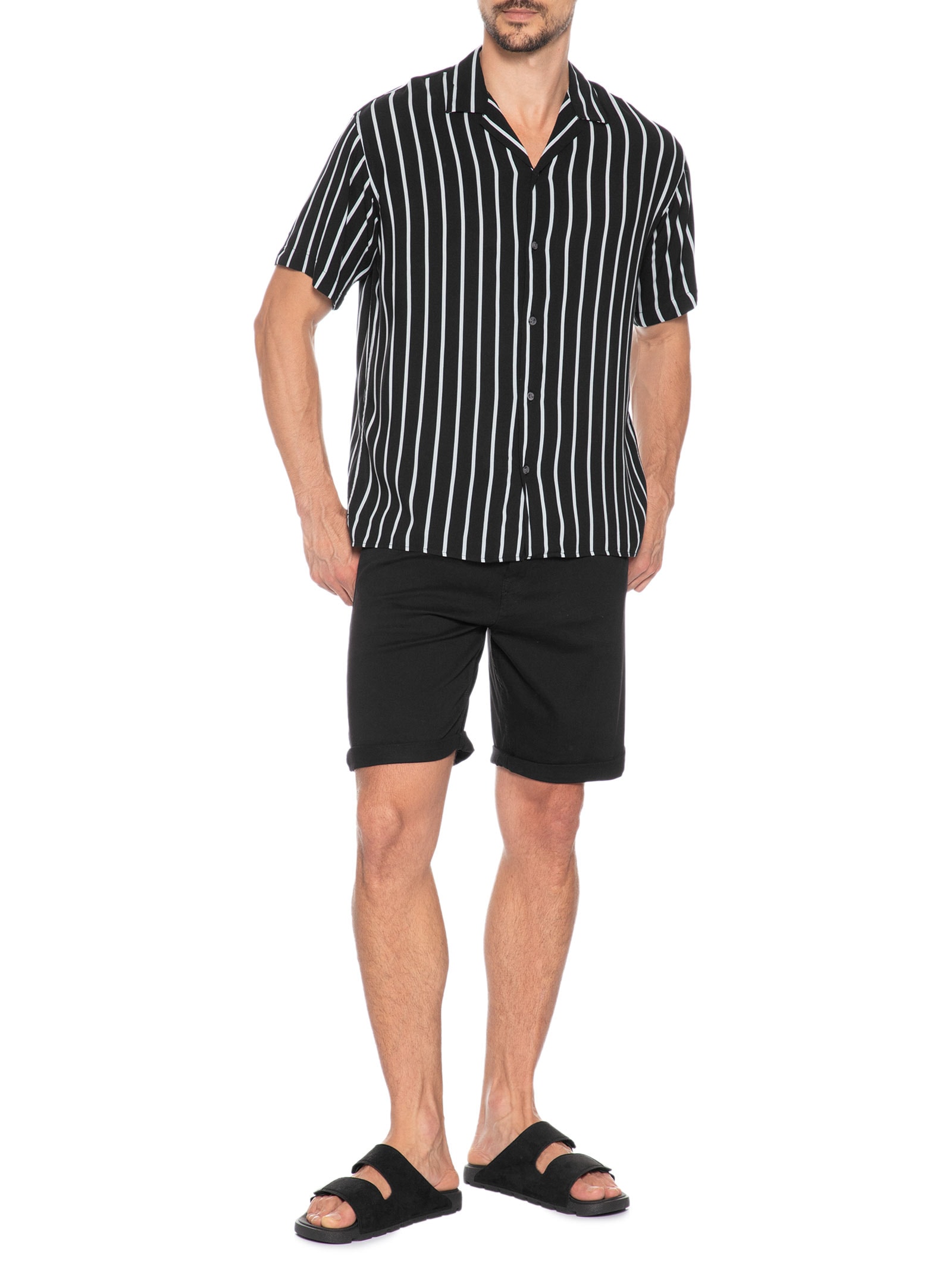 Bermuda Masculina Dylan Regular Fit Preto Jack & Jones