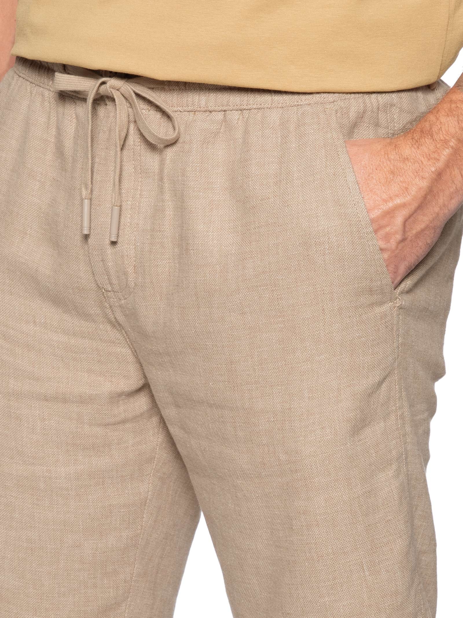 Bermuda Masculina Em Linho Misto Bege '2 Essential