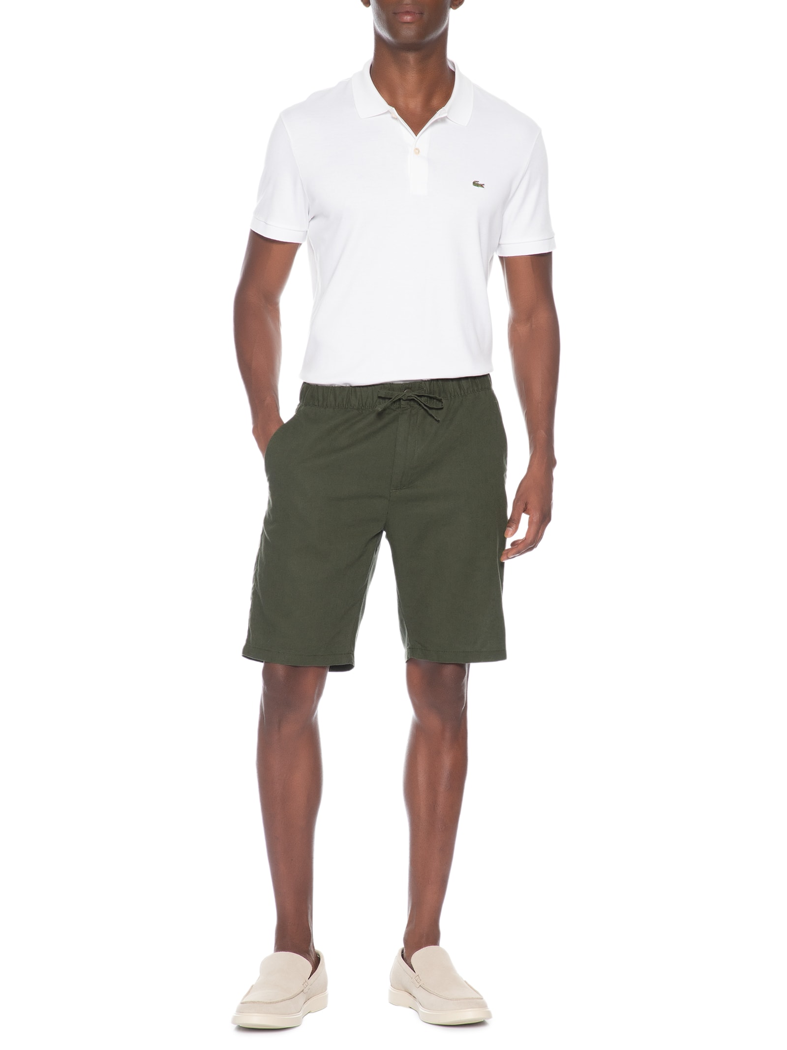 Bermuda Masculina Em Linho Misto Verde '2 Essential