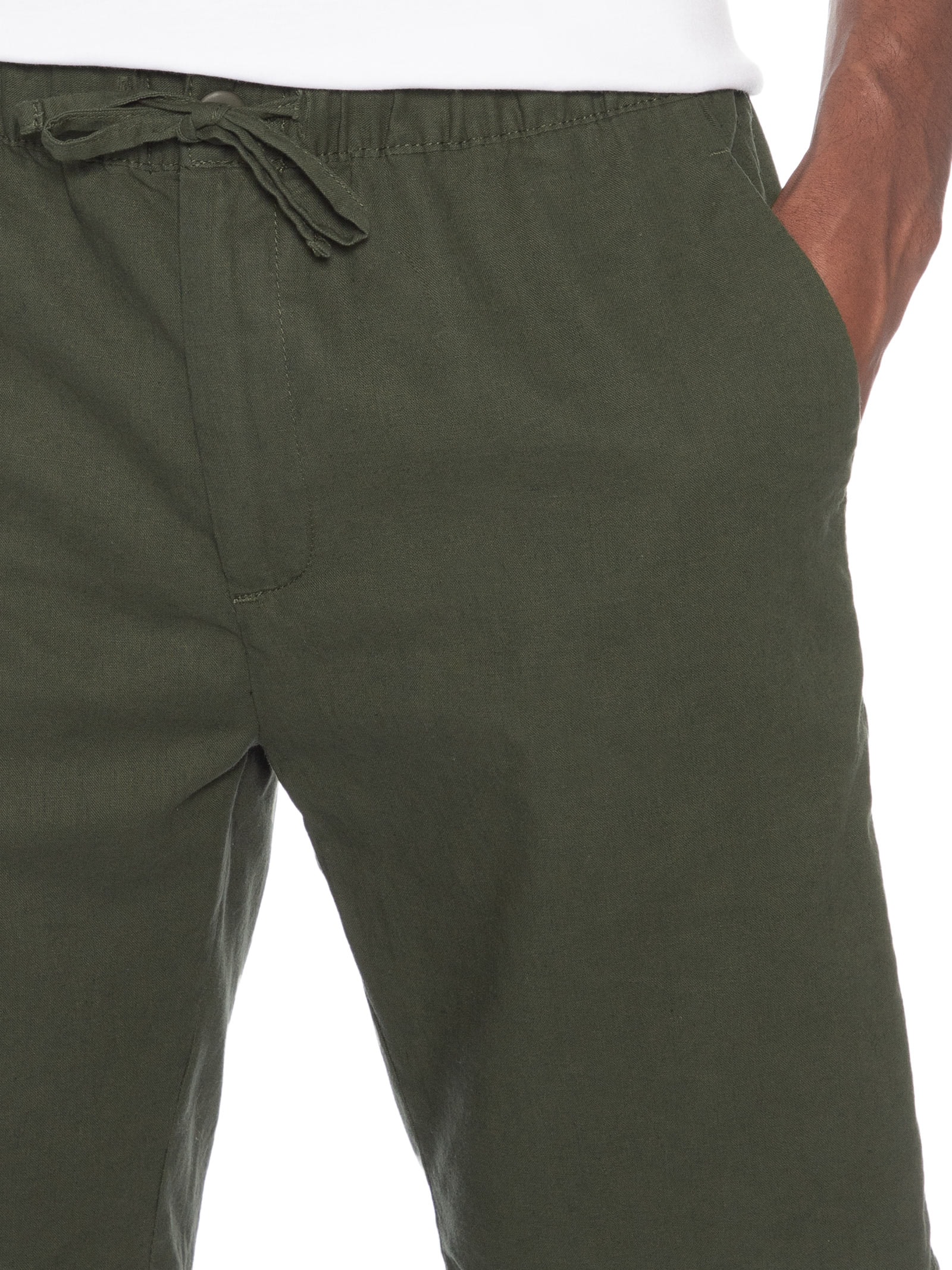 Bermuda Masculina Em Linho Misto Verde '2 Essential