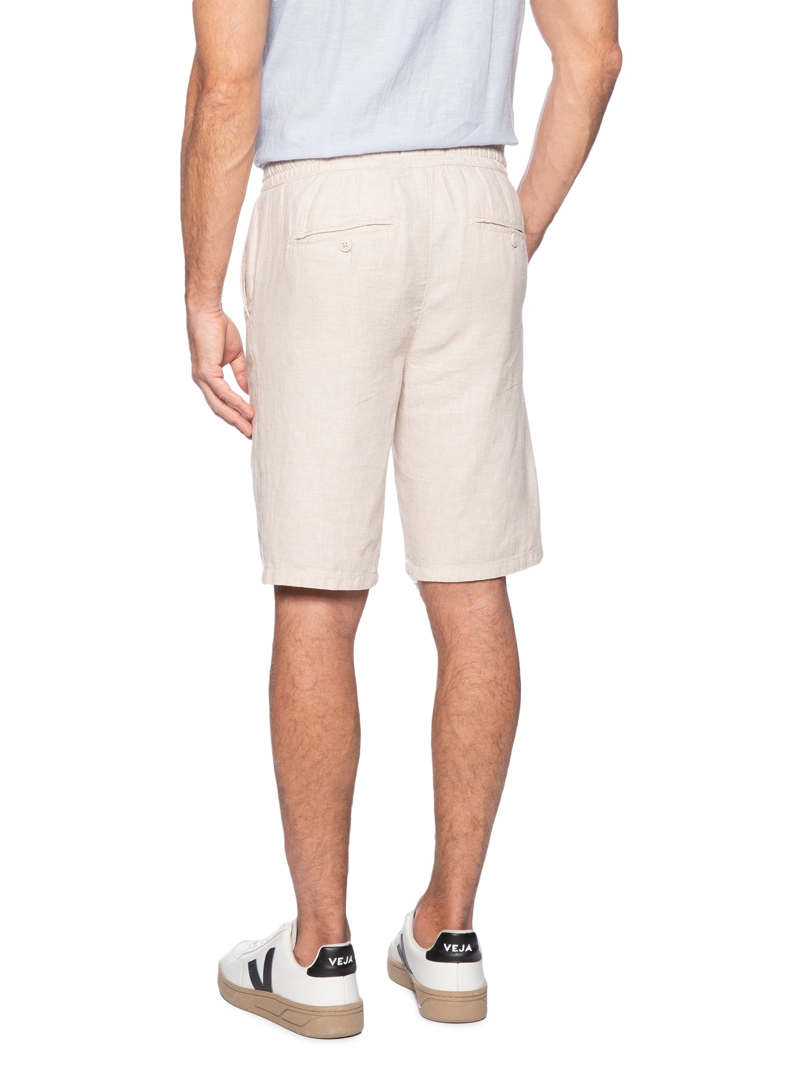 Bermuda Masculina Em Misto Linho Bege '2 Essential