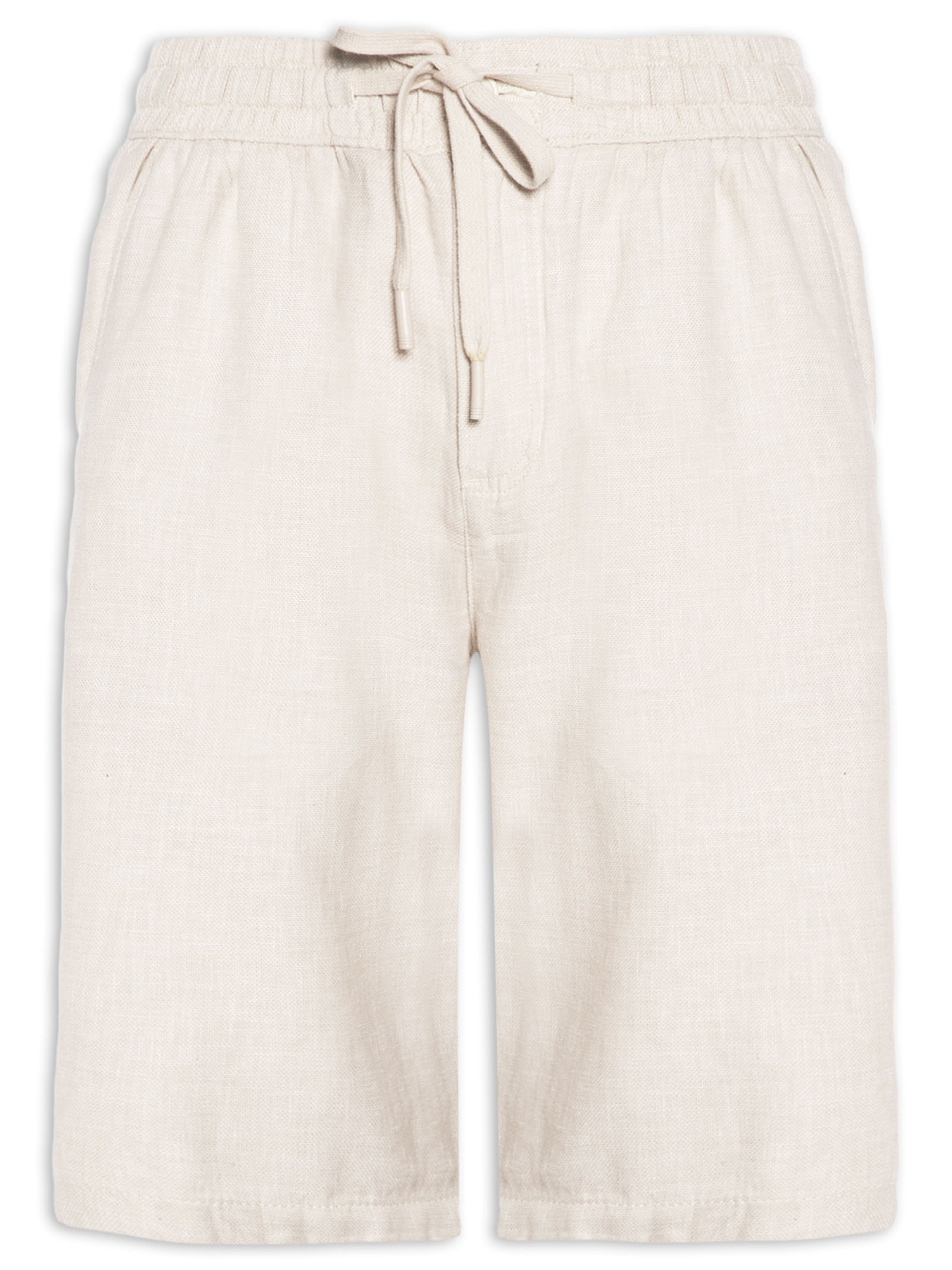 Bermuda Masculina Em Misto Linho Bege '2 Essential