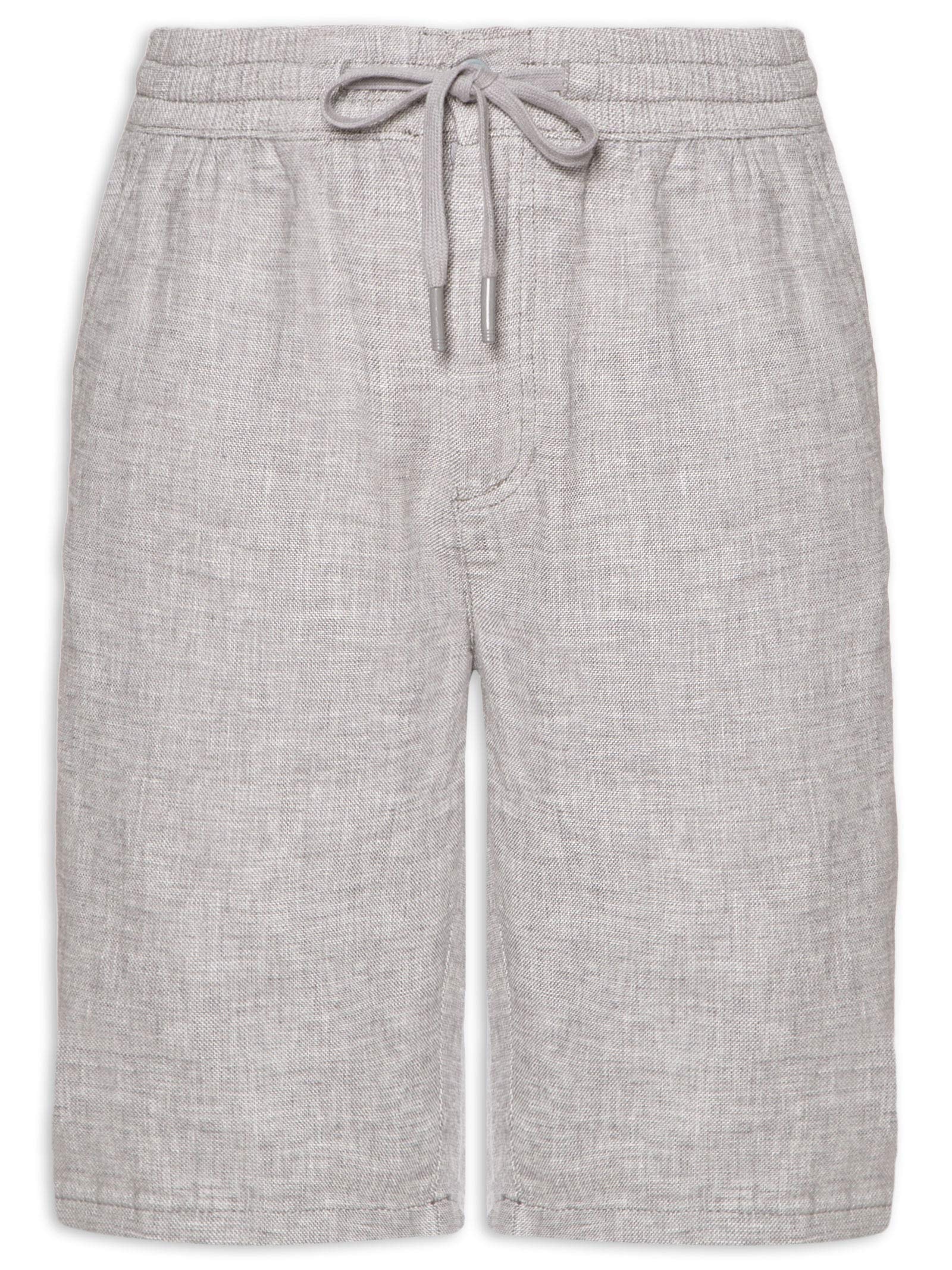 Bermuda Masculina Em Misto Linho Cinza  '2 Essential