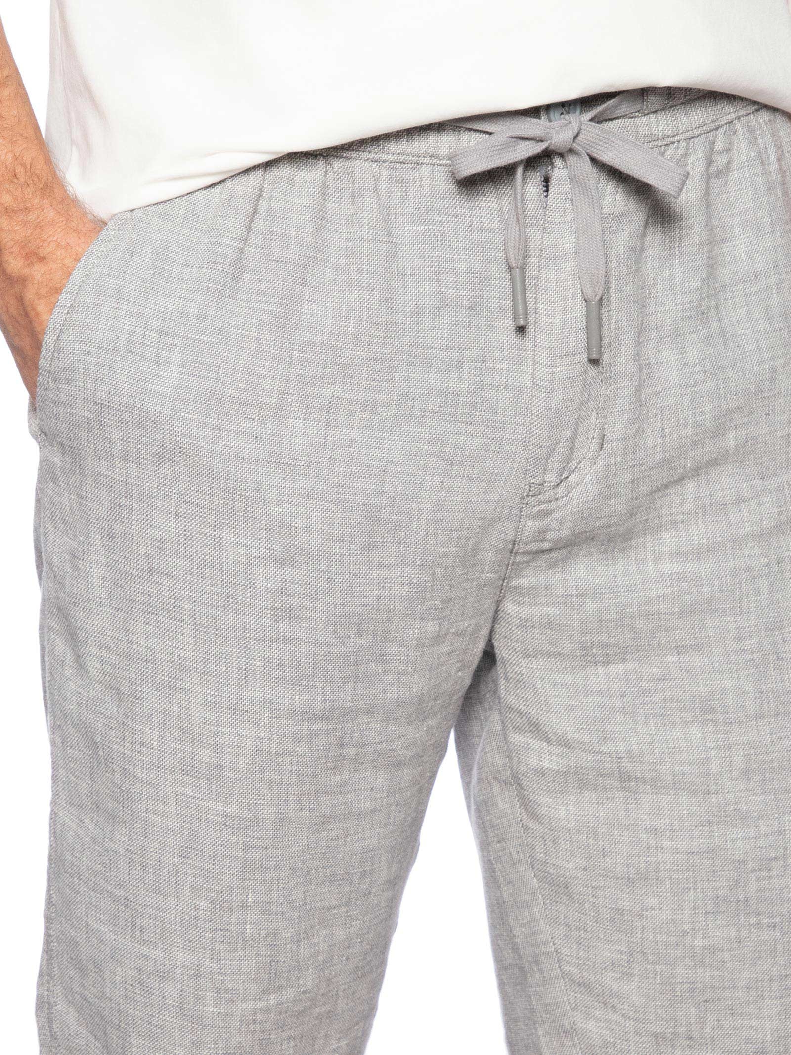 Bermuda Masculina Em Misto Linho Cinza  '2 Essential