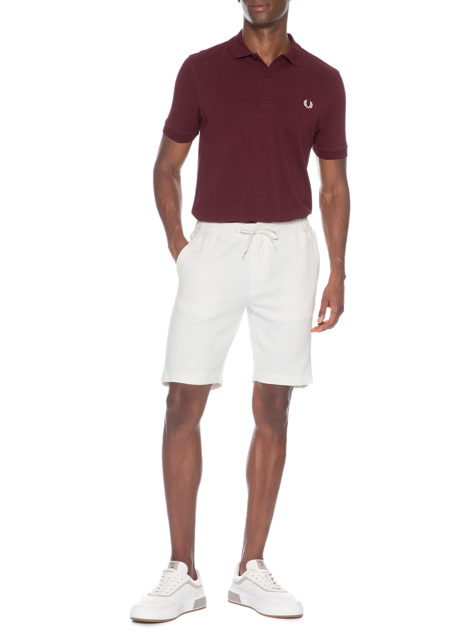 Bermuda Masculina Em Moletinho Branco '2 Essential