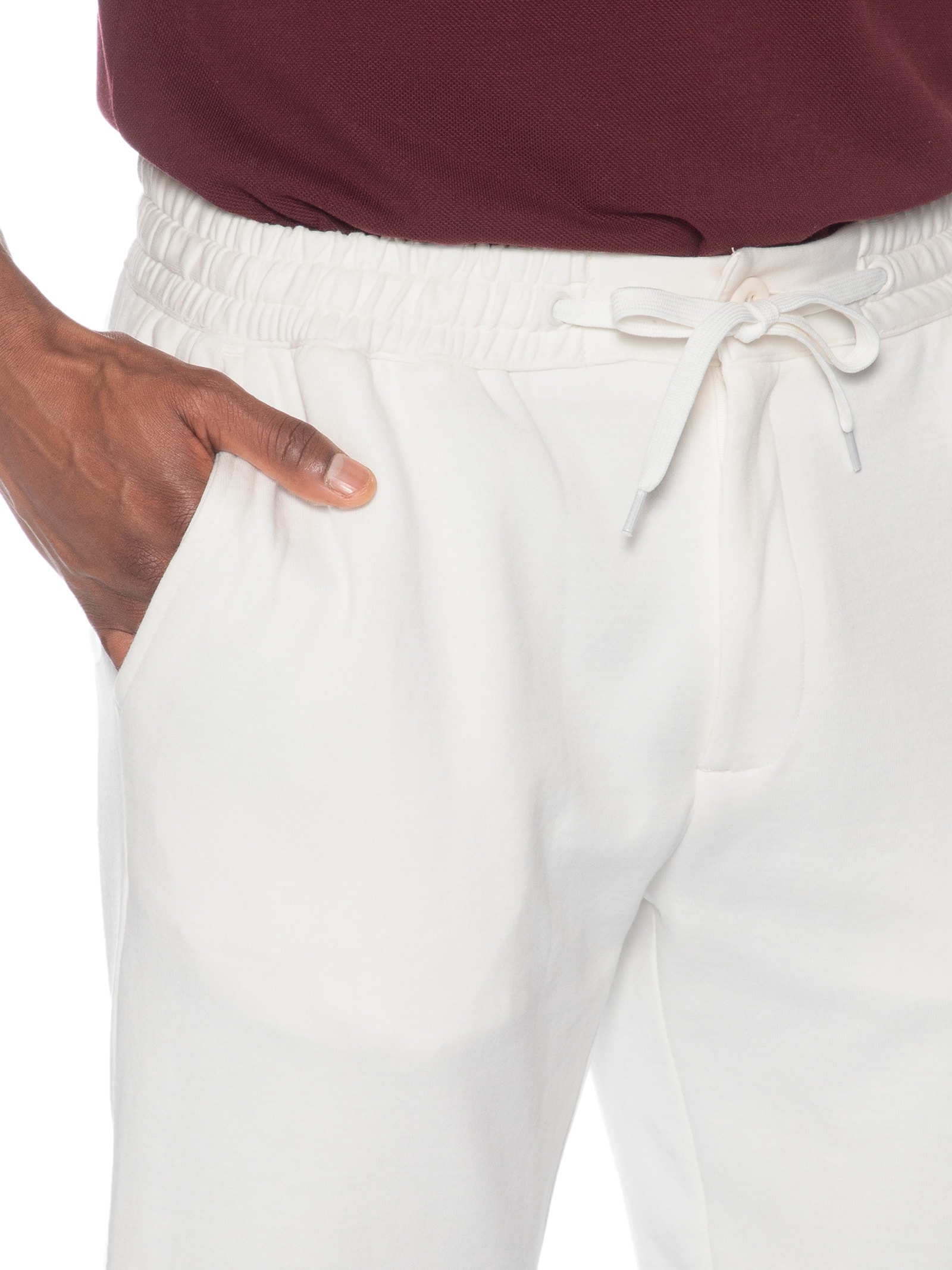 Bermuda Masculina Em Moletinho Branco '2 Essential