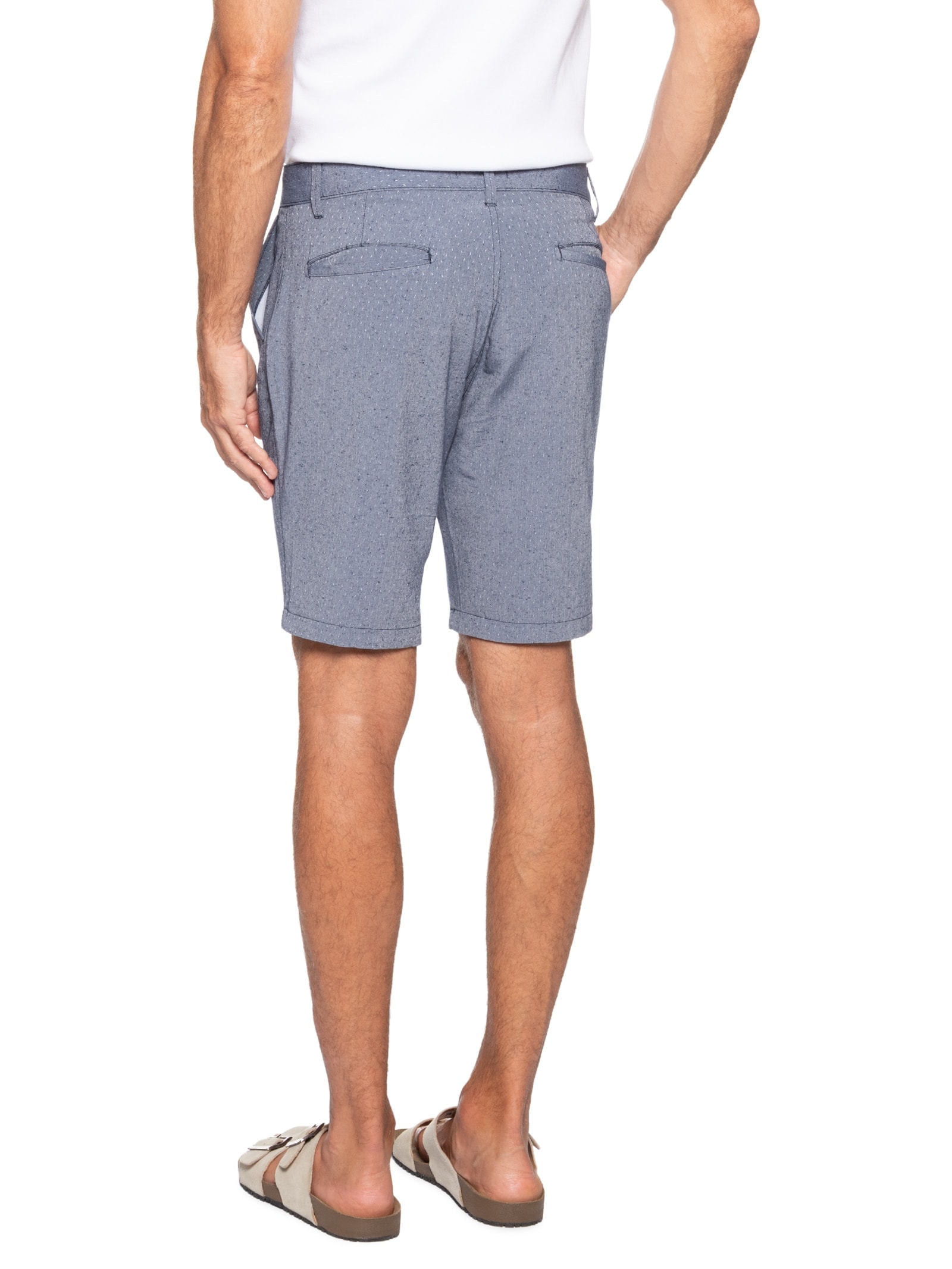 Bermuda Masculina Em Sarja Azul '2 Essential