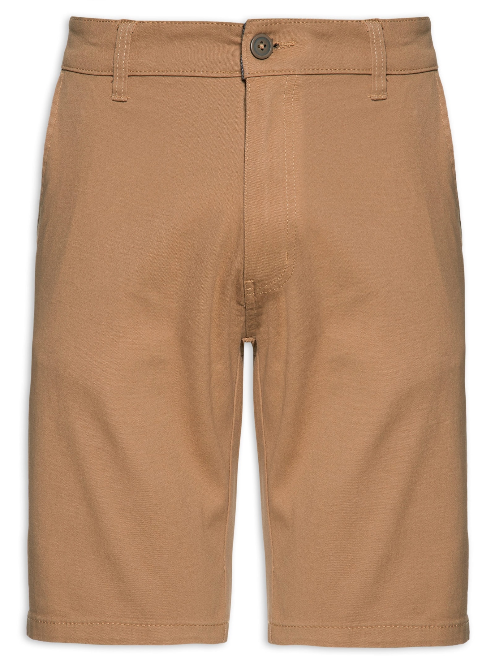 Bermuda Masculina Em sarja Básica Bege Basiq Men