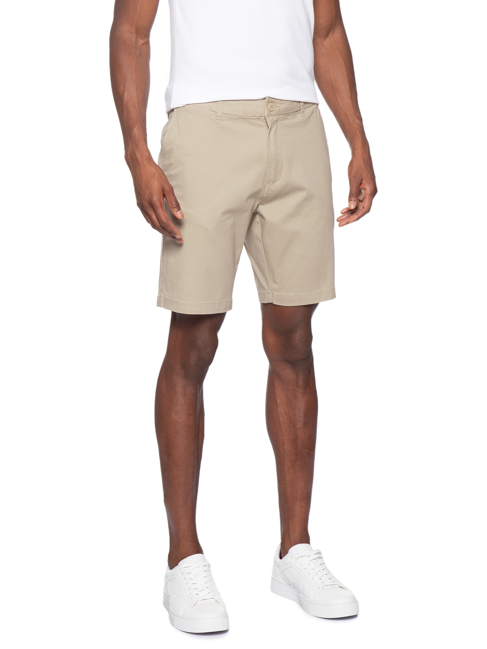 Bermuda Masculina em Sarja Bolsa Faca Marrom '2 Essential