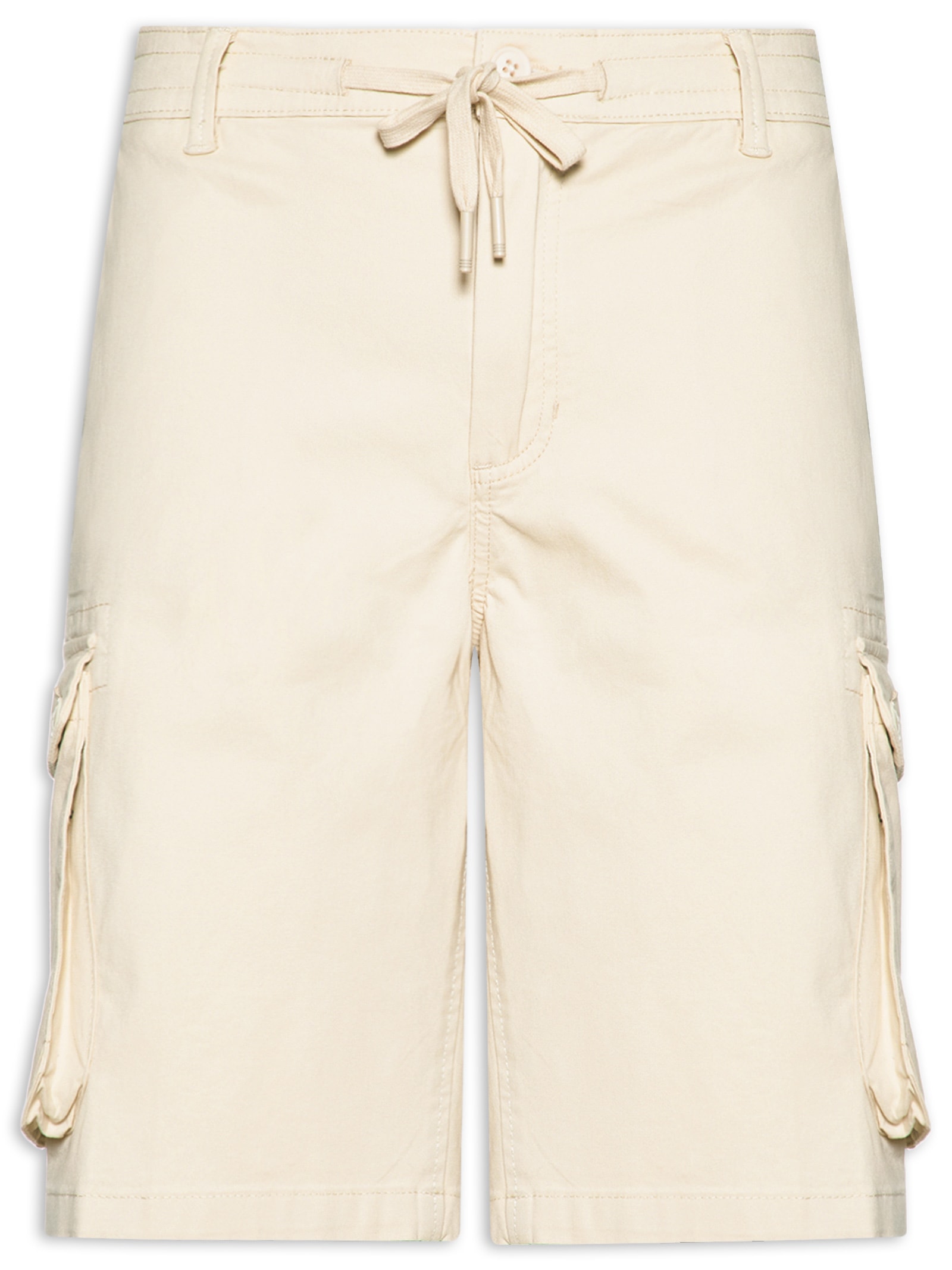 Bermuda Masculina Em Sarja Cargo Bege Basiq Men