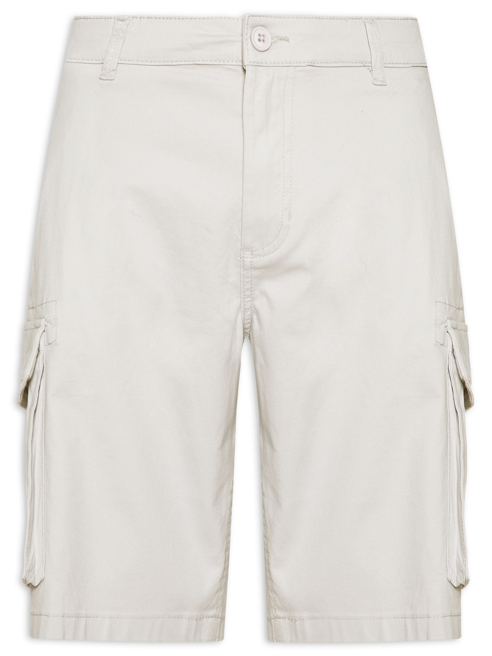 Bermuda Masculina Em Sarja Cargo Cinza Basiq Men