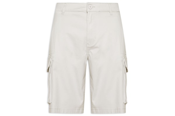 Bermuda Masculina Em Sarja Cargo - Cinza