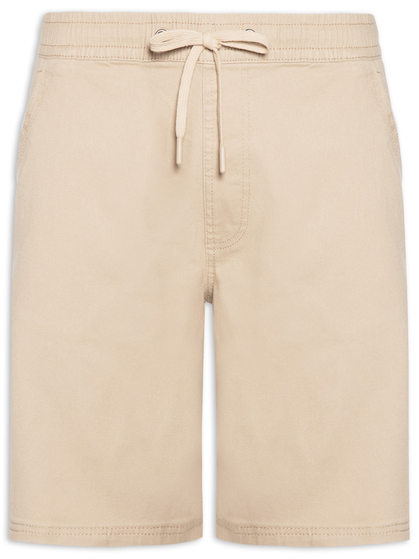Bermuda Masculina Em Sarja Color Bege Basiq Men