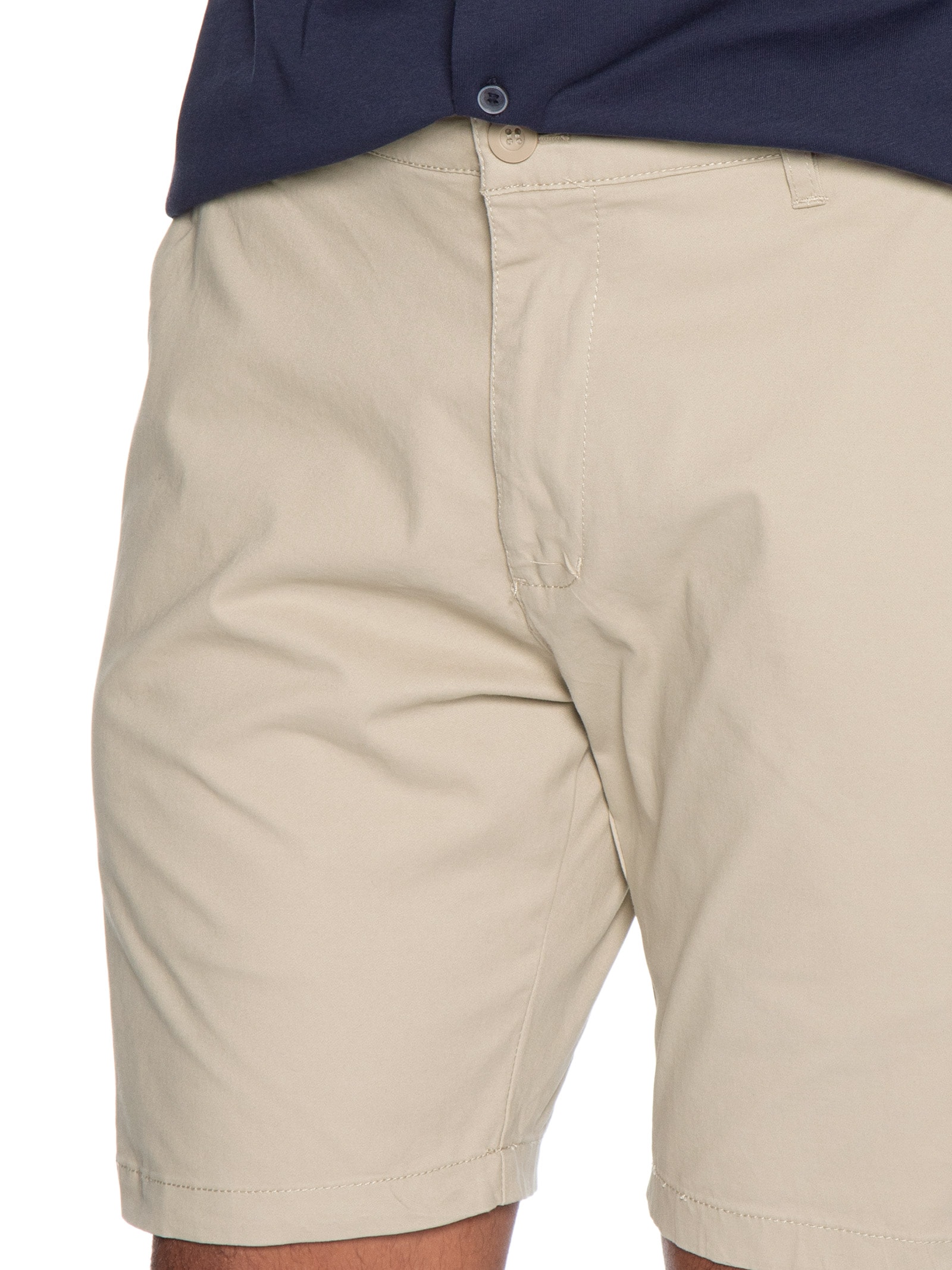 Bermuda Masculina Em Sarja Color Bege Basiq Men