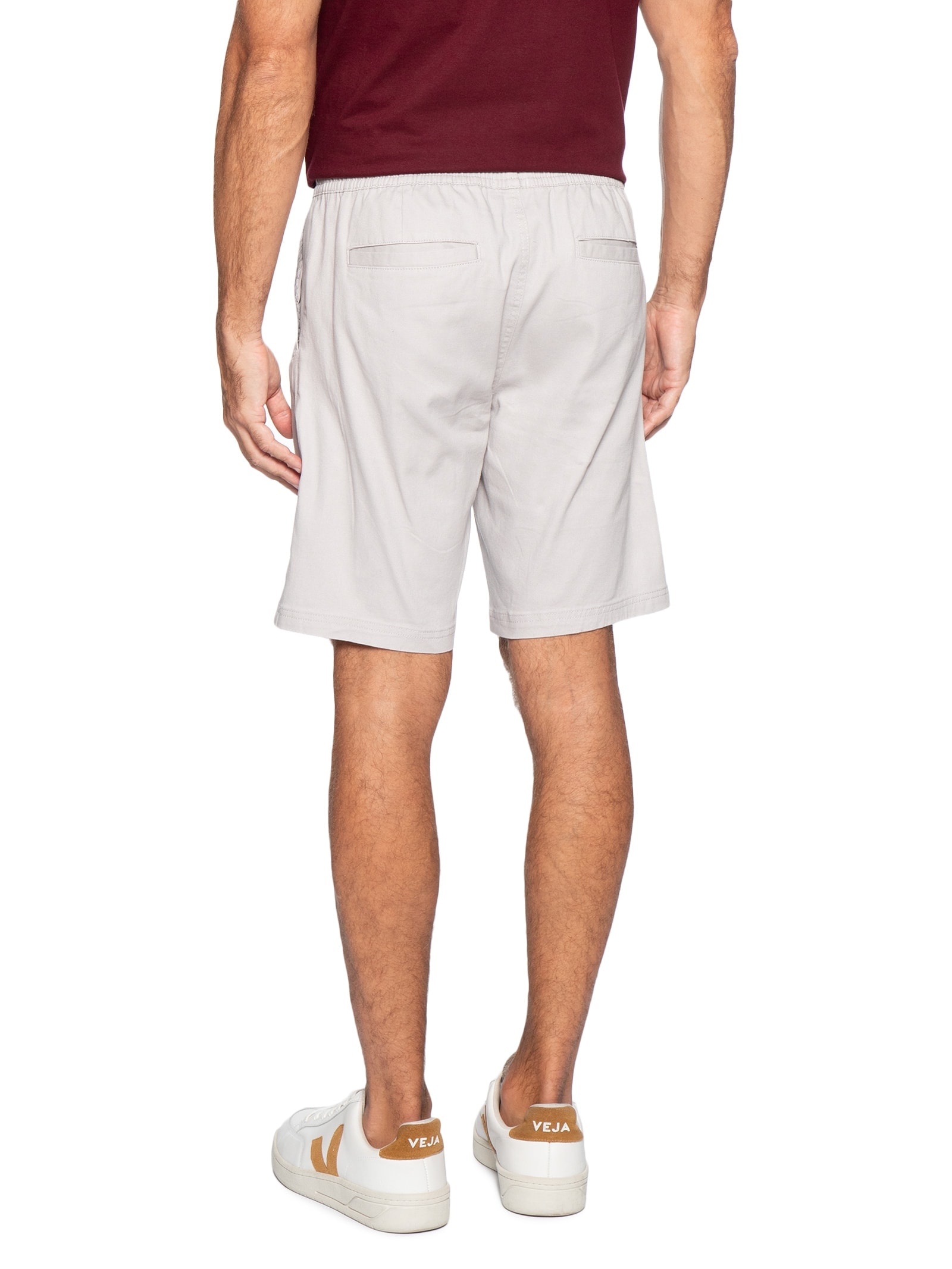 Bermuda Masculina Em Sarja Color Cinza Basiq Men