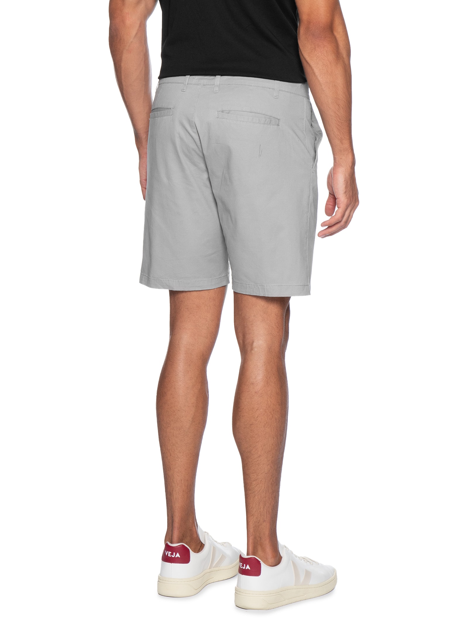 Bermuda Masculina Em Sarja Color Cinza Basiq Men