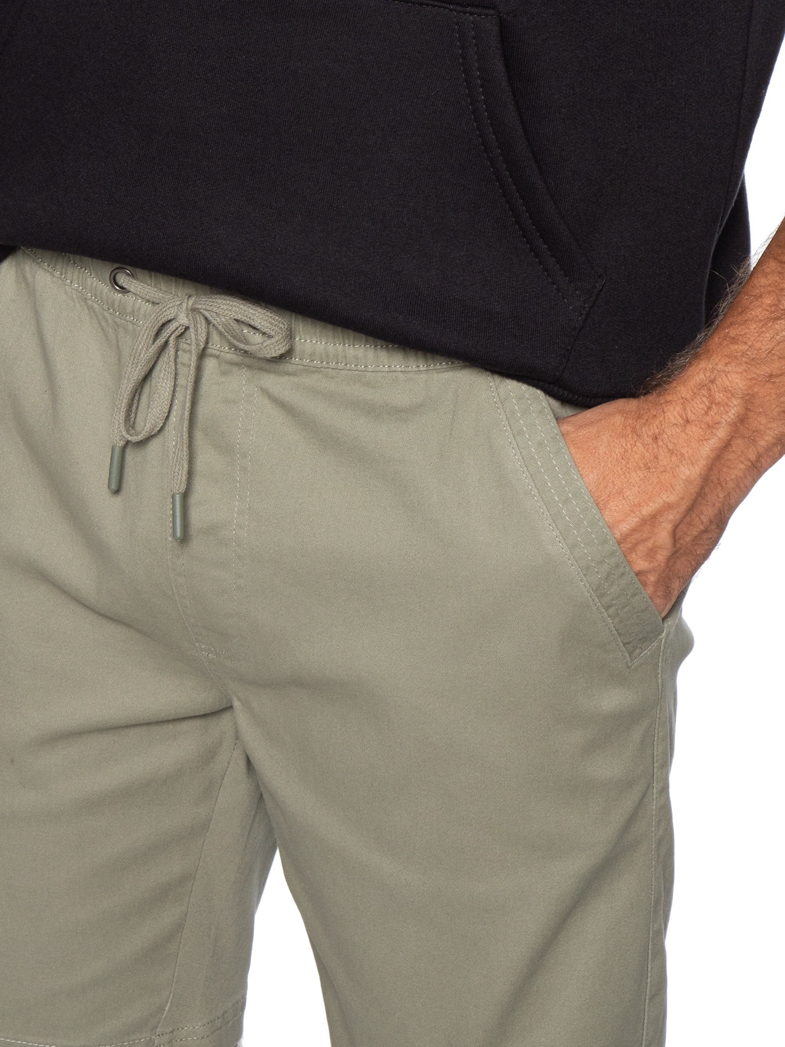 Bermuda Masculina Em Sarja Color Verde Basiq Men