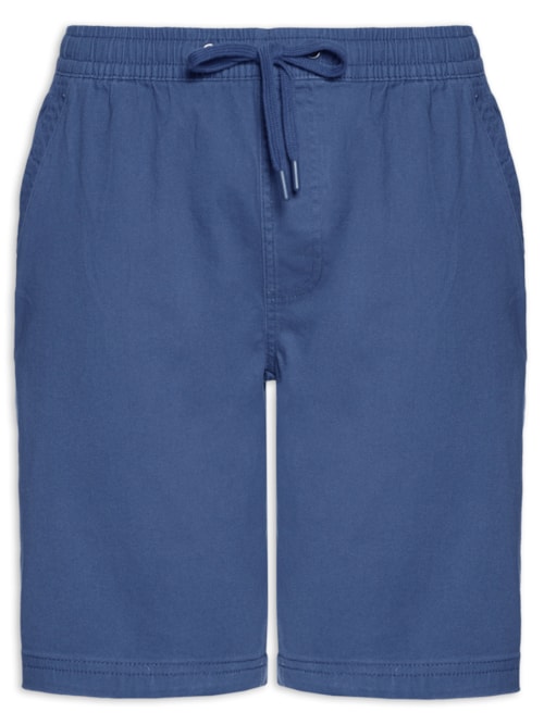 Bermuda Masculina em Sarja com Elástico – Azul
