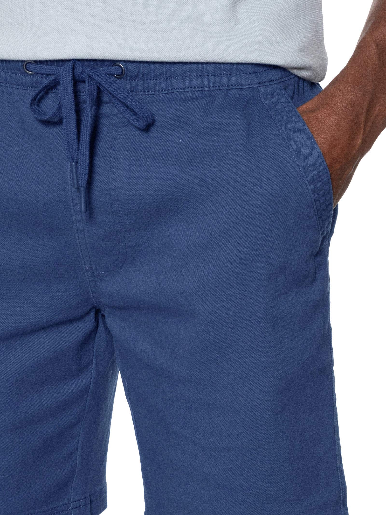 Bermuda Masculina em Sarja com Elástico Azul Basiq Men