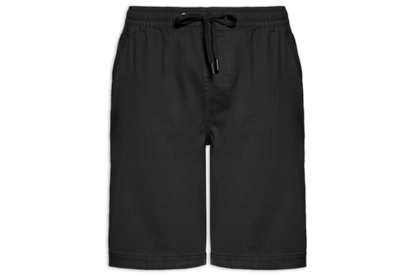 Bermuda Masculina em Sarja com Elástico - Preto