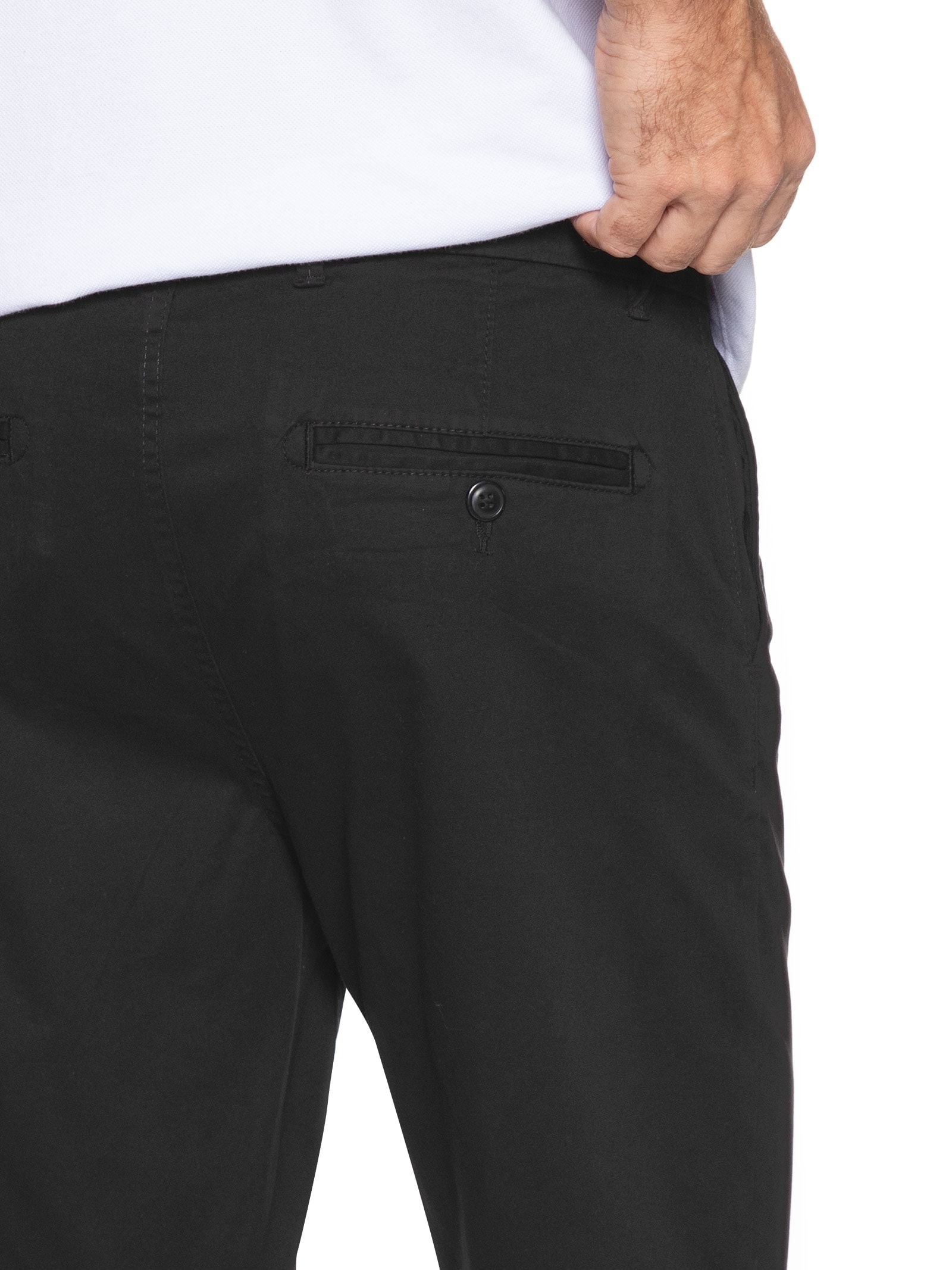 Bermuda Masculina Em Sarja Preto '2 Essential