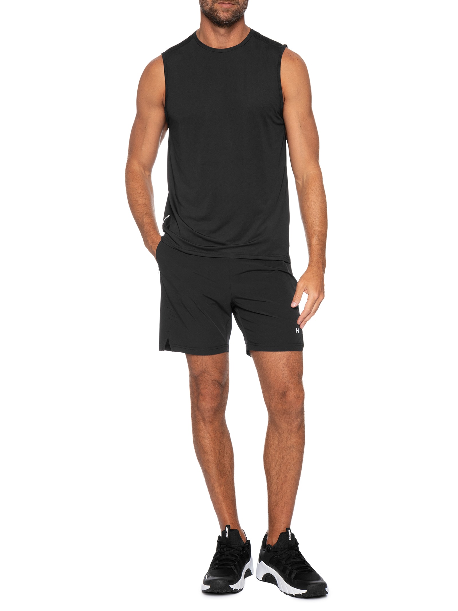 Bermuda Masculina Esportiva Recortes – Preto Hering Sports