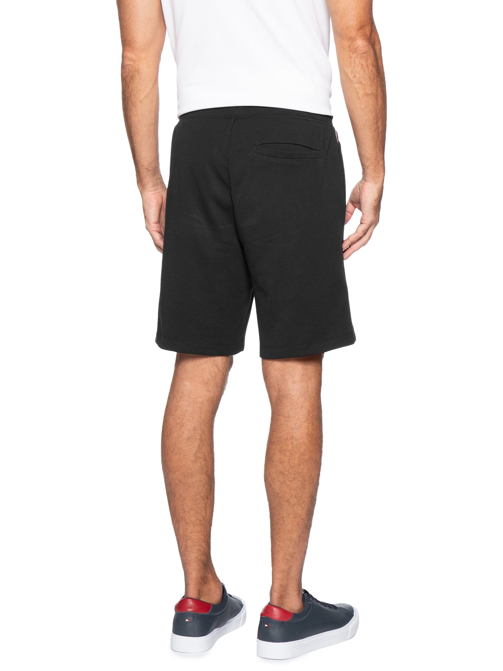 Bermuda Masculina Global Stripe em Moletom – Preto Tommy Hilfiger
