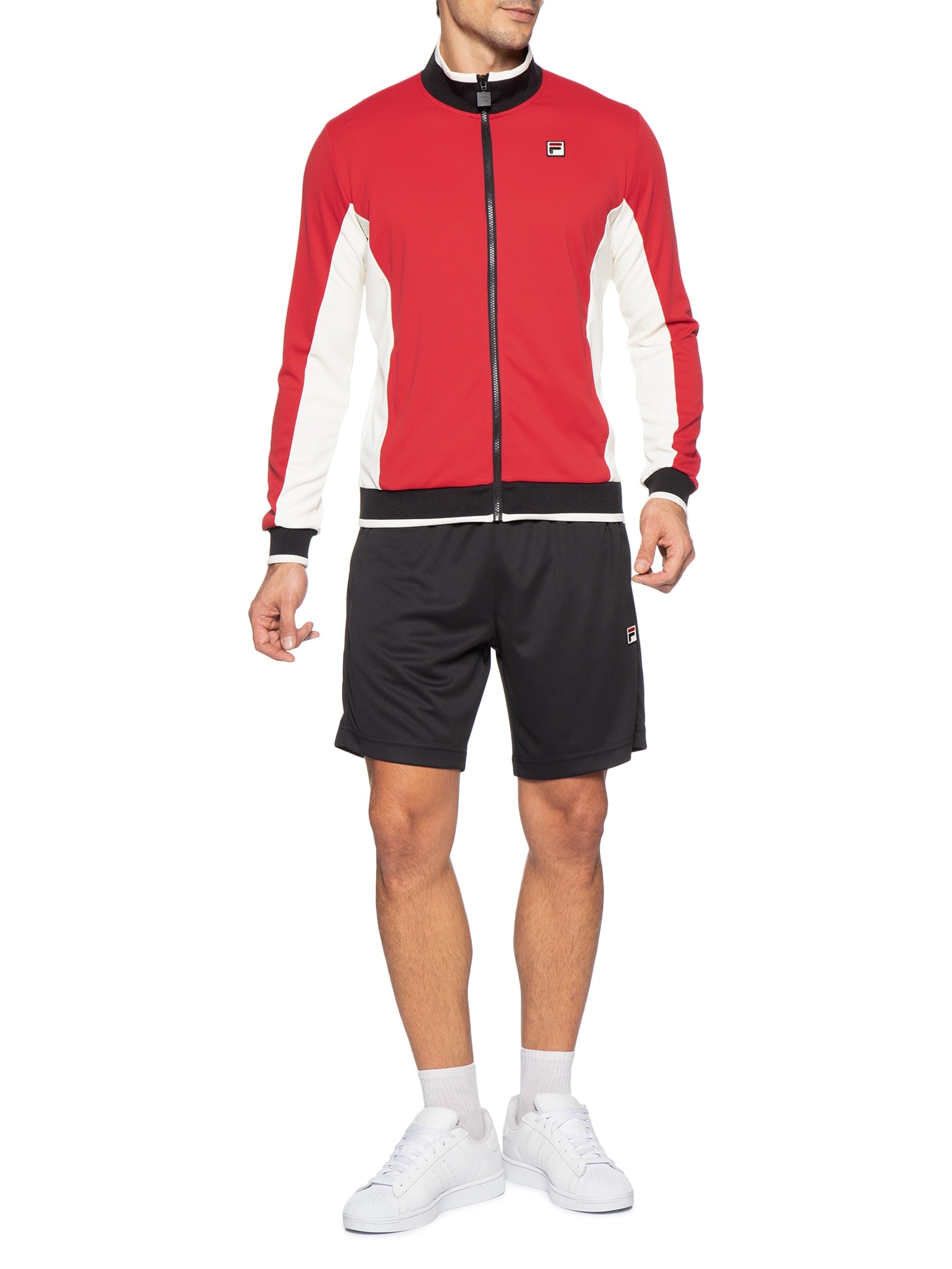 Bermuda Masculina Heritage Letter Preto Fila