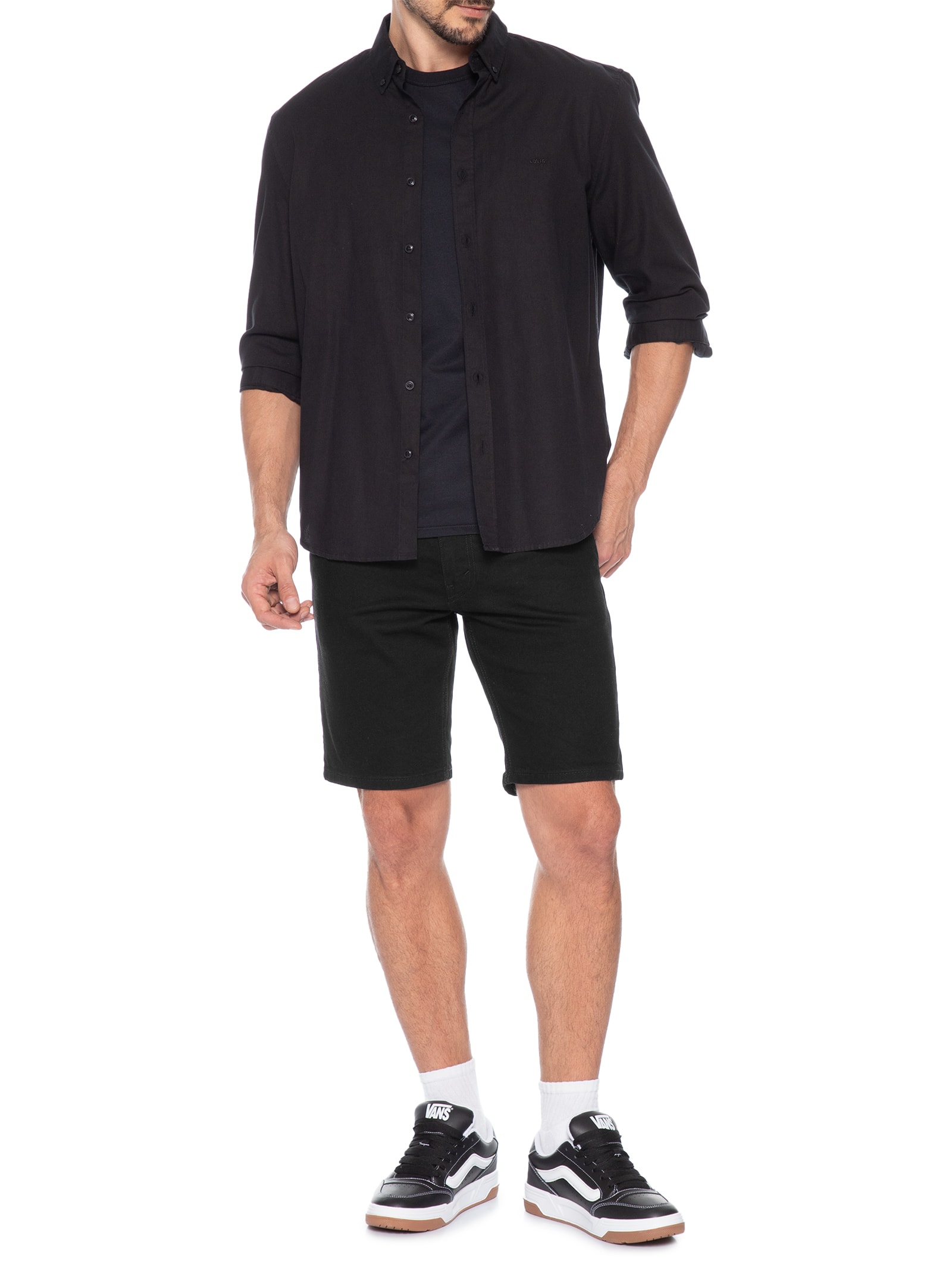 Bermuda Masculina Jeans 405 Standard Fit Preto Levi's