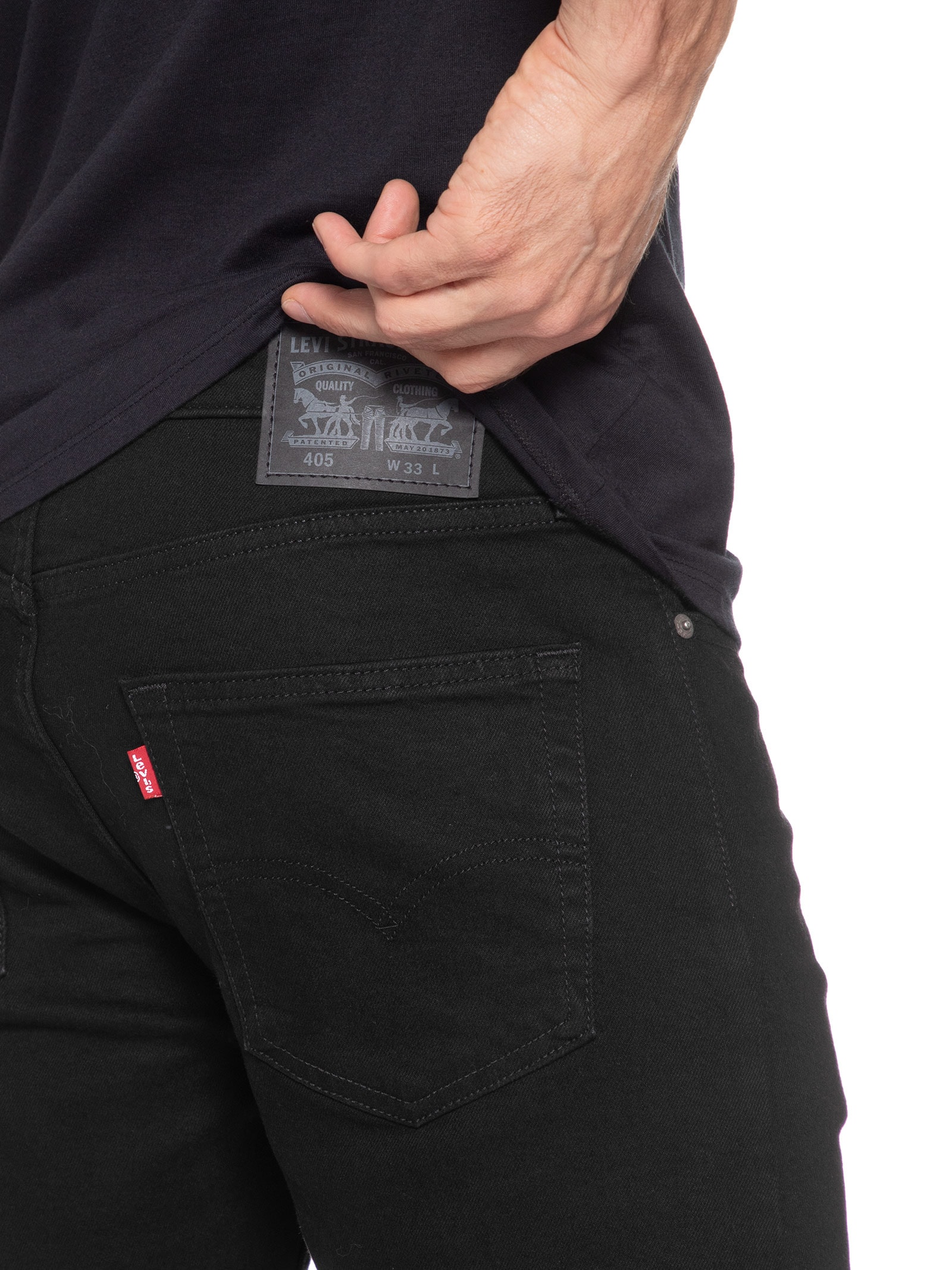 Bermuda Masculina Jeans 405 Standard Fit Preto Levi's