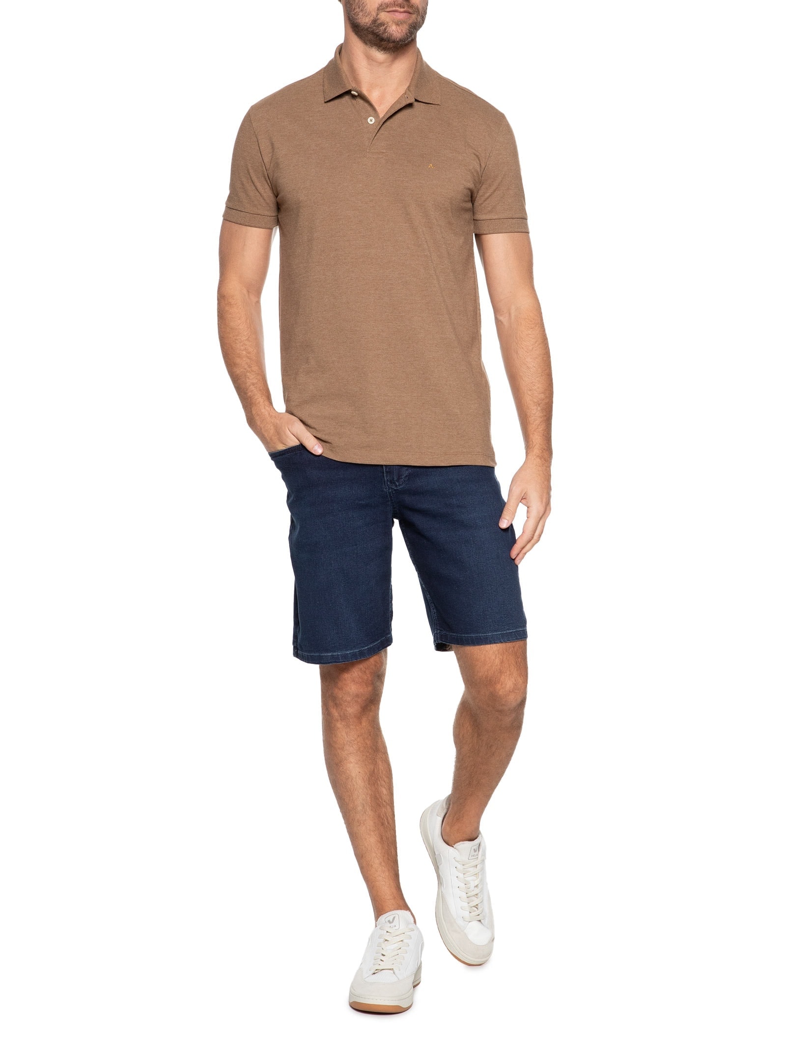 Bermuda Masculina Jeans Blue Sobretinta (PA) Azul Aramis