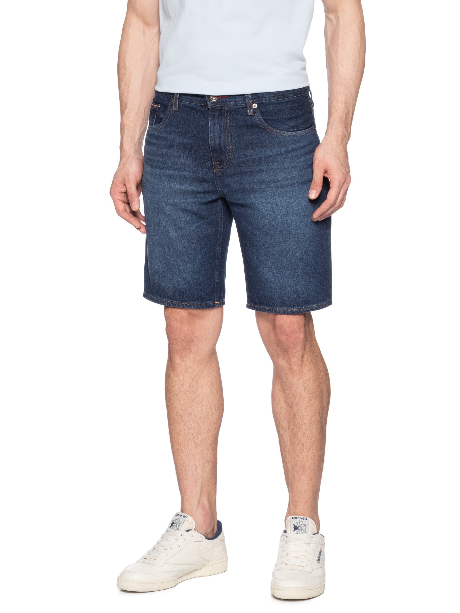 ?Bermuda Masculina Jeans Brooklyn Boston 5 Pocket Azul Tommy Hilfiger