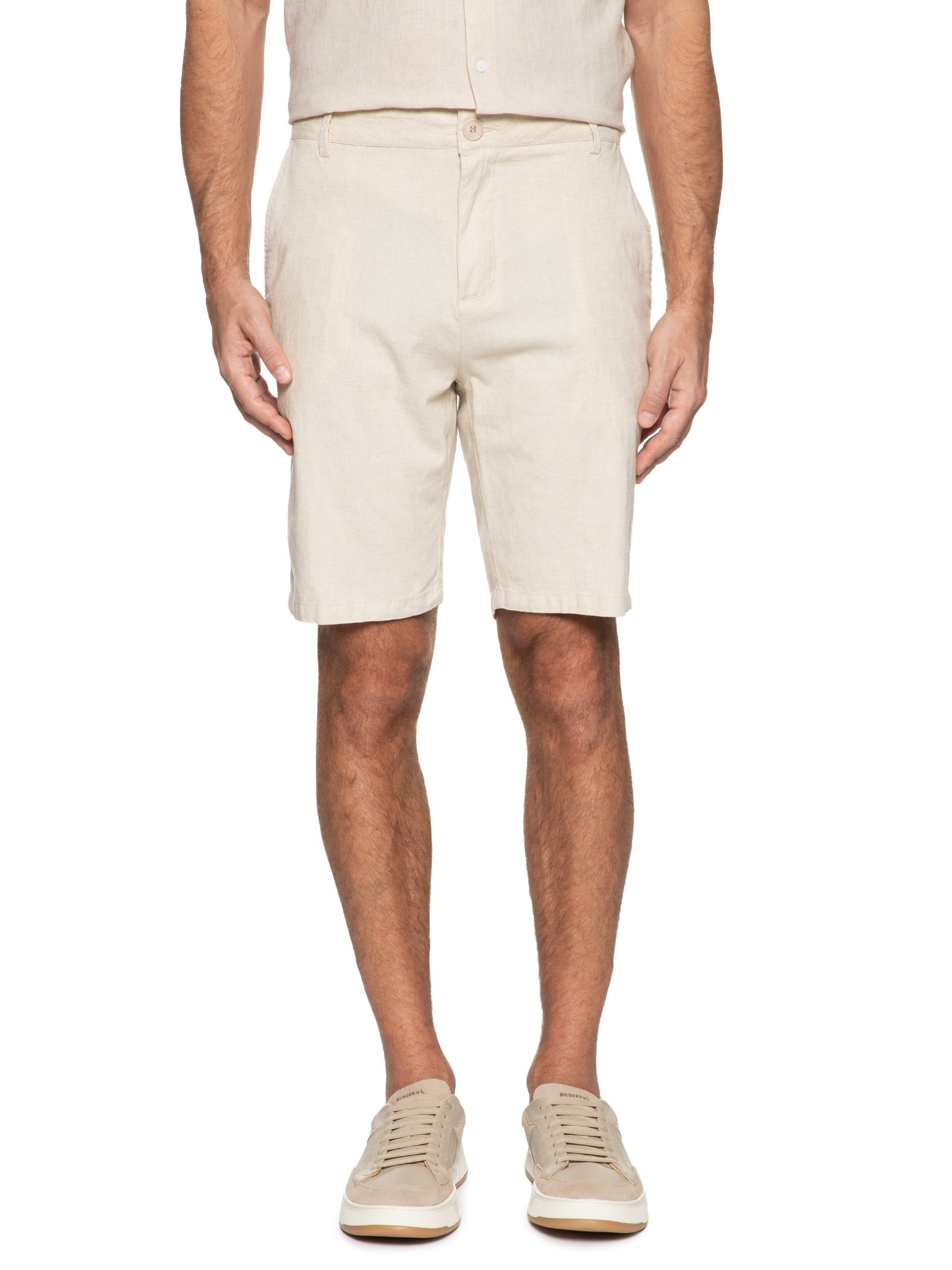 Bermuda Masculina Linho Basic Linen Bege Osklen