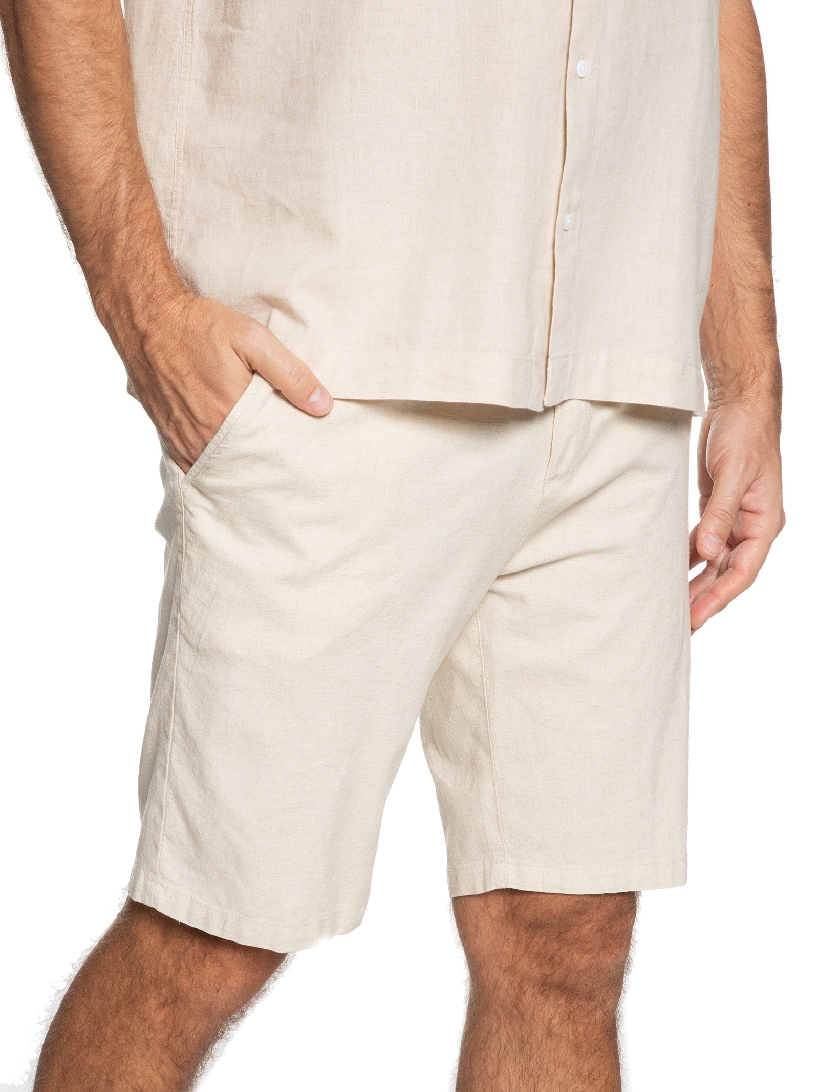 Bermuda Masculina Linho Basic Linen Bege Osklen