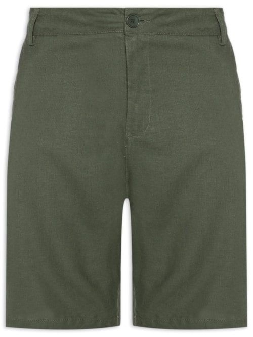 Bermuda Masculina Linho Basic Linen - Verde