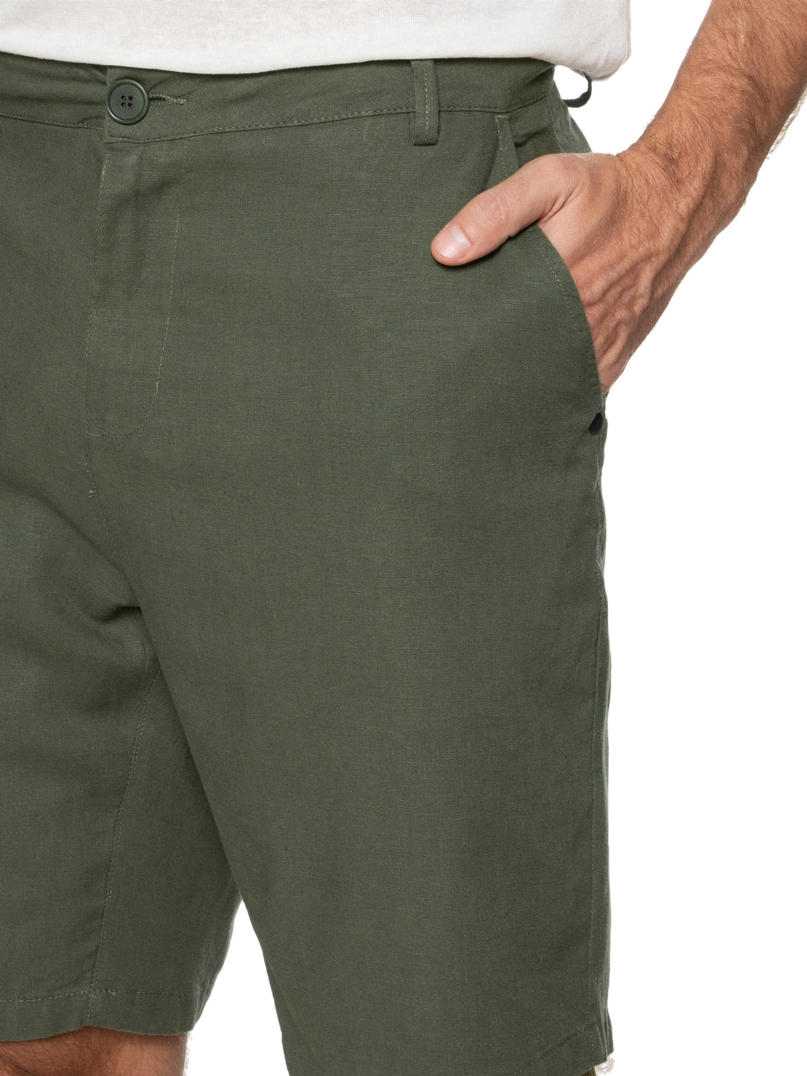 Bermuda Masculina Linho Basic Linen Verde Osklen
