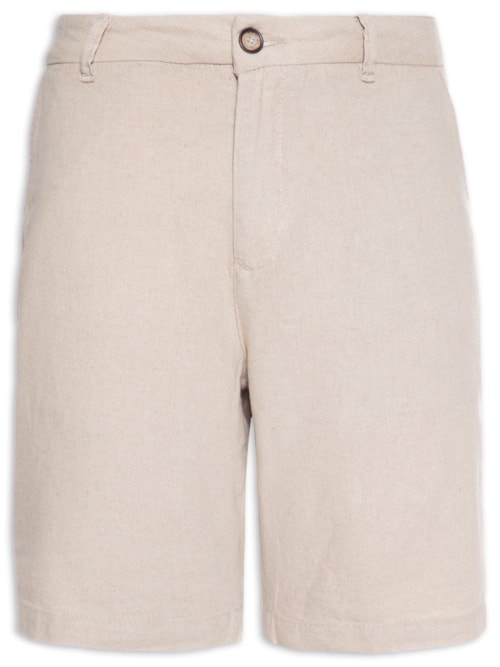 Bermuda Masculina Linho Clássica – Bege
