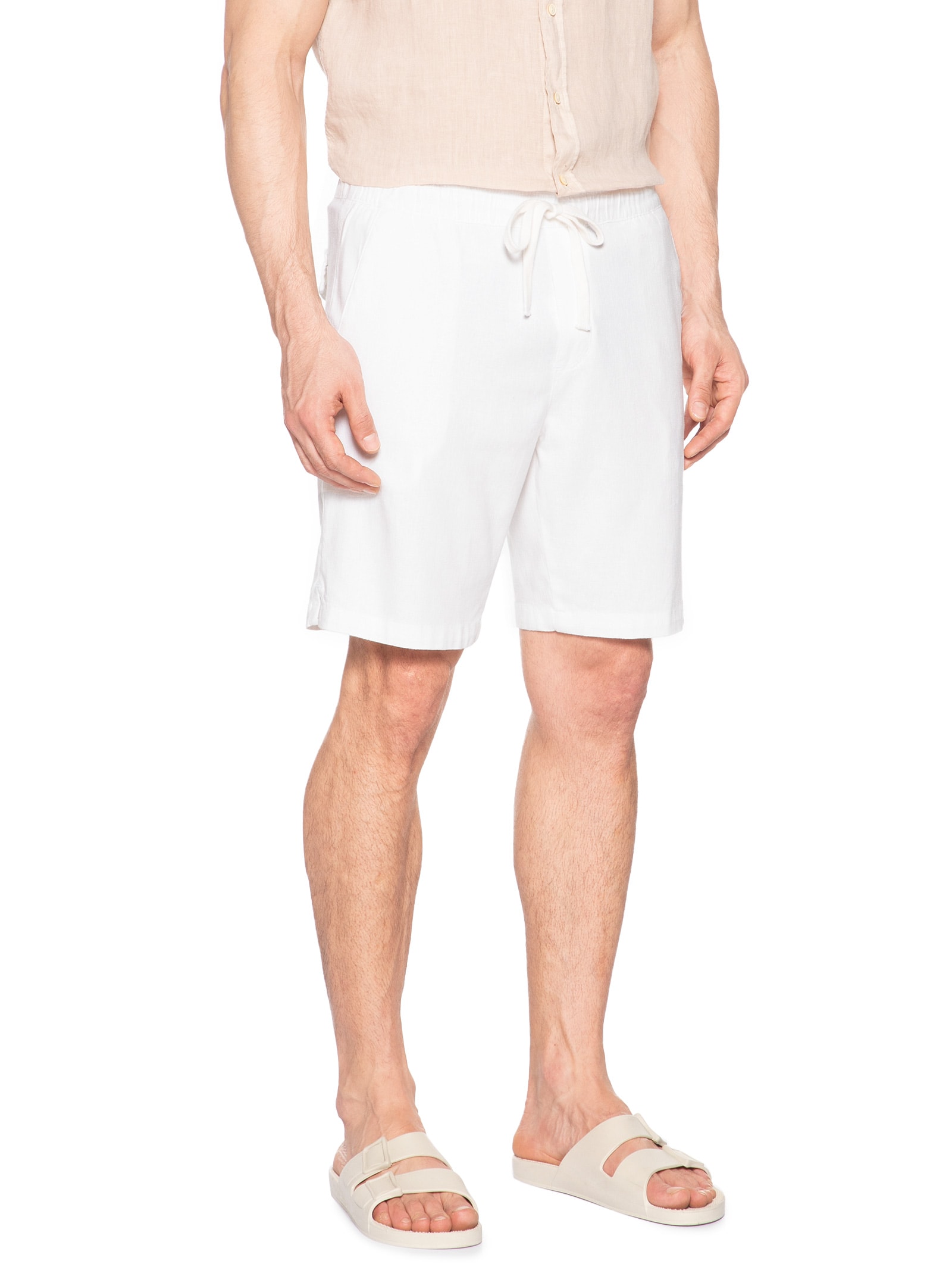 Bermuda Masculina Linho Com Cordão Off White Sergio K