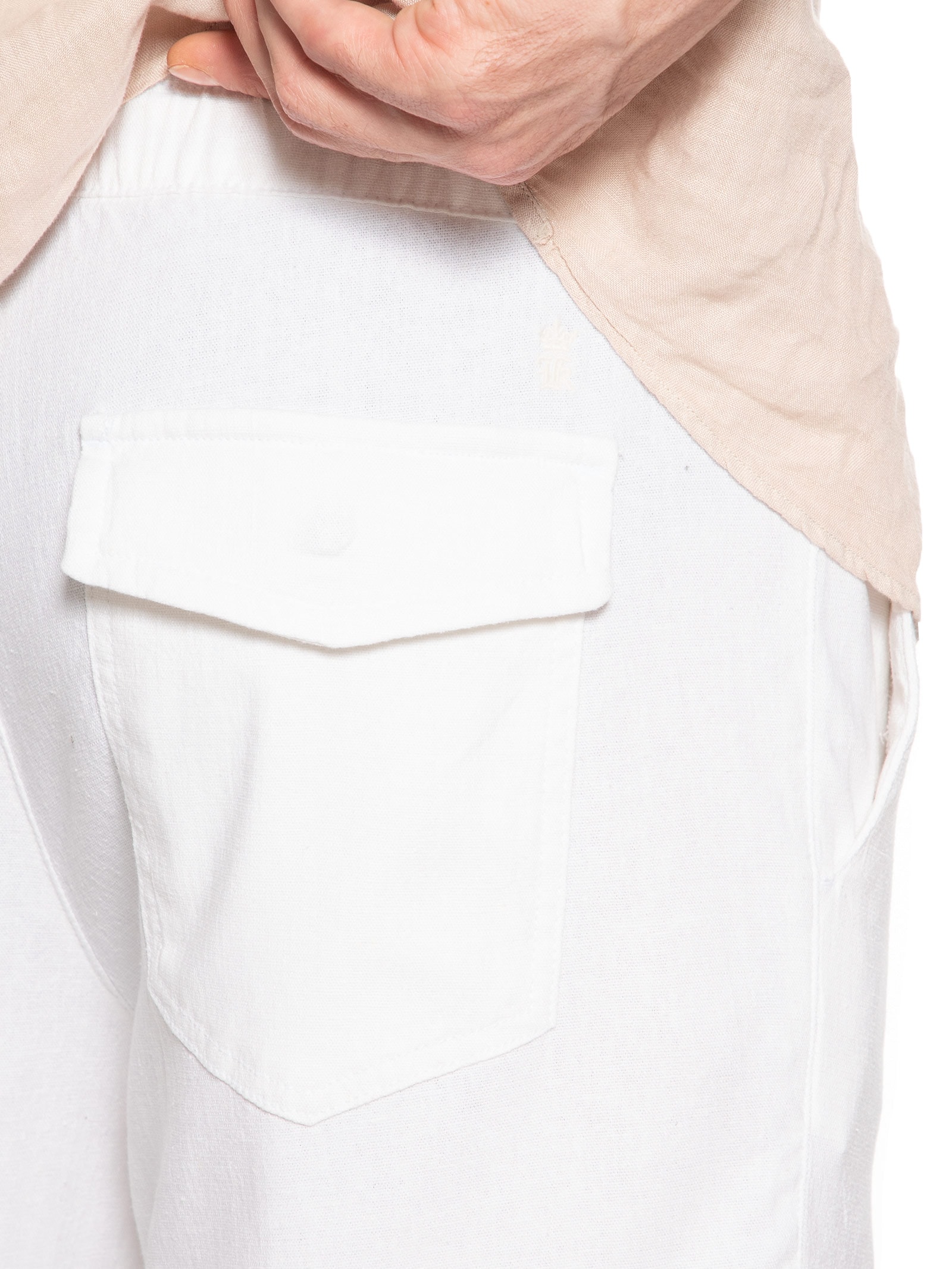 Bermuda Masculina Linho Com Cordão Off White Sergio K