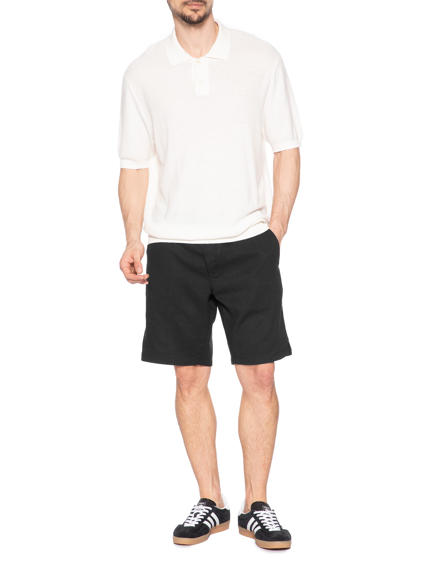 Bermuda Masculina Linho Com Cordão Preto Sergio K