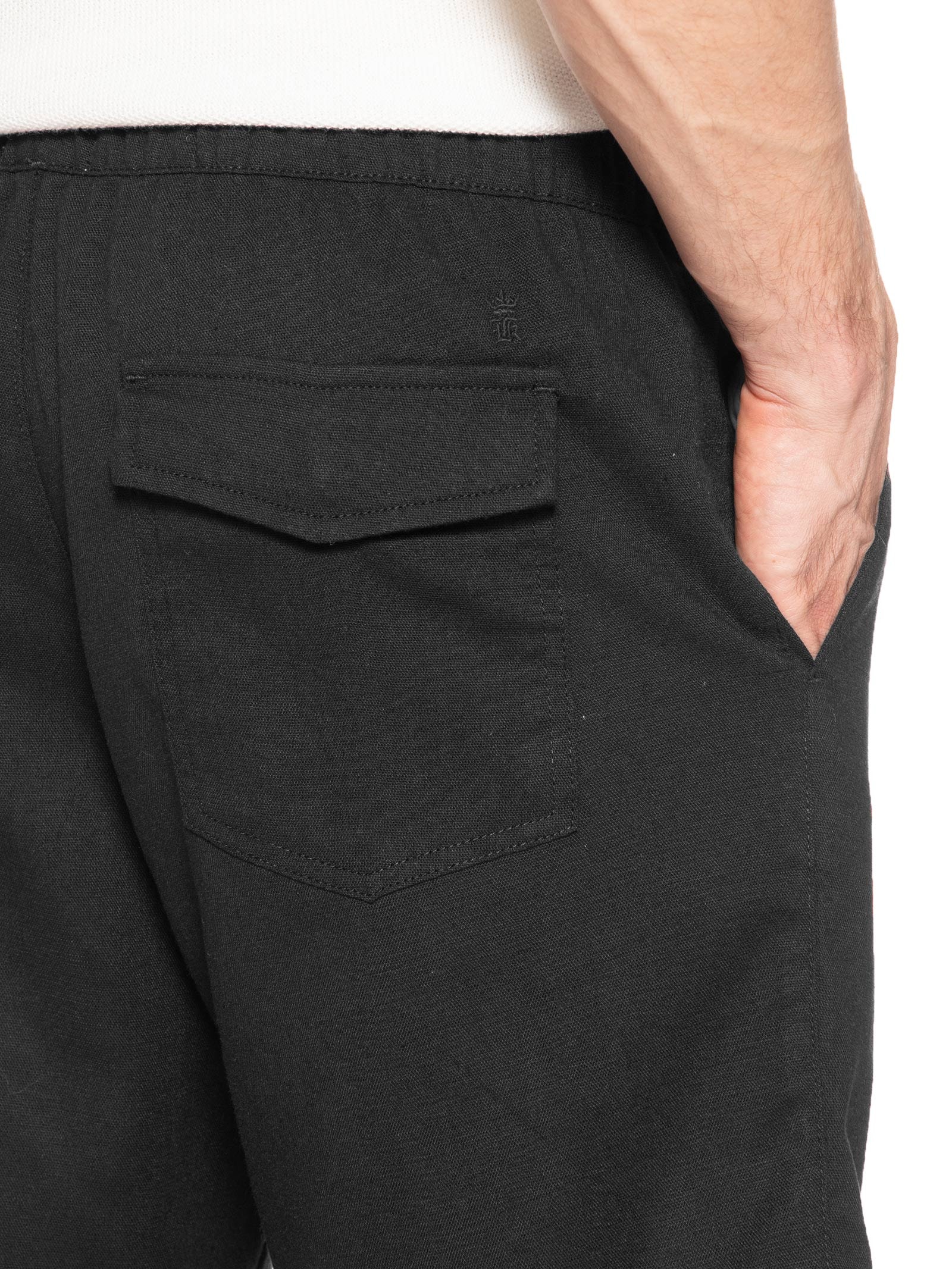 Bermuda Masculina Linho Com Cordão Preto Sergio K