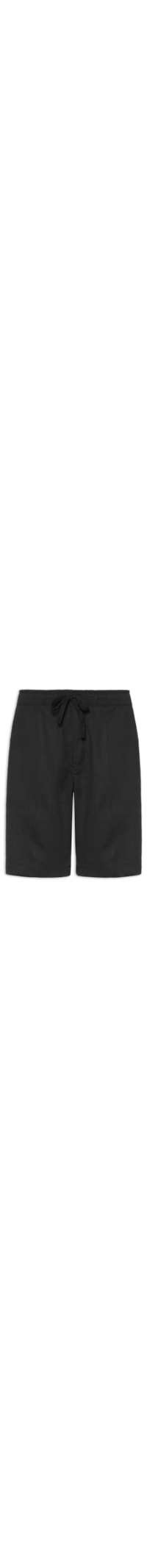 Bermuda Masculina Linho Com Cordão - Preto