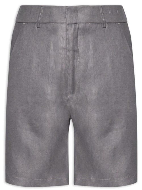 Bermuda Masculina Linho Porto Fino - Cinza
