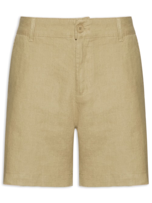 Bermuda Masculina Linho Pure Linen - Bege